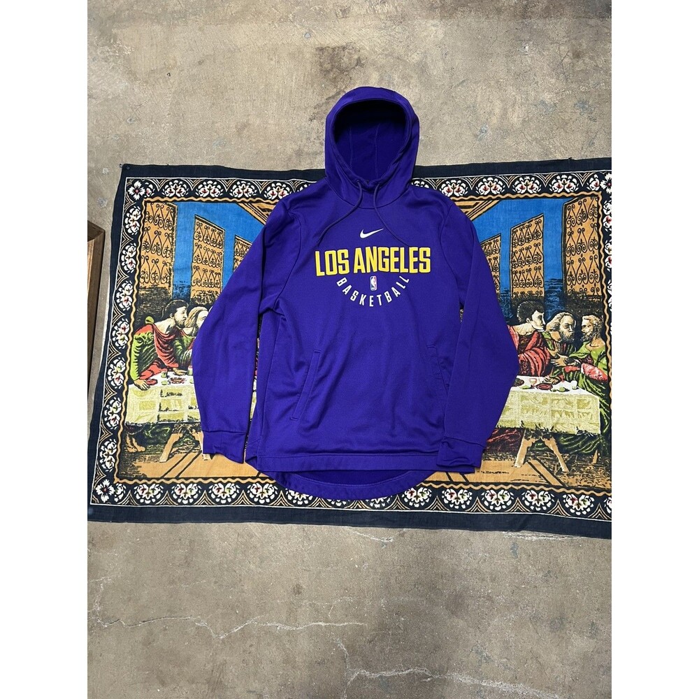 LA Lakers Nike On Court Practice Purple Mens Hoodie NBA Large Team Issued Purple